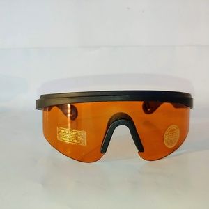 (NWT) Vintage 90's Junior Jumbo One Piece Wrap Around Sport Sunglasses (M.Black)